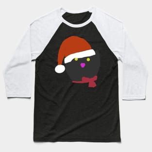 Christmas Santa Hat Cat Face Abstract Baseball T-Shirt